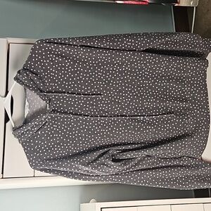 Time and tru polka dot long sleeve hooded shirt
